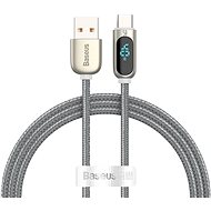 Baseus Display Fast Charging Data Cable USB to Type-C 5 A 1 m Silver - Ladekabel