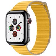 COTEetCI magnetisches Lederarmband Loop Band für Apple Watch 42 / 44 / 45 mm gelb