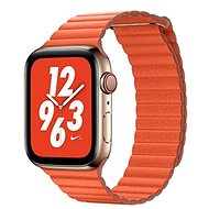COTEetCI magnetisches Lederarmband Loop Band für Apple Watch 42 / 44 / 45 mm orange