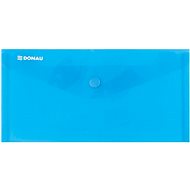 DONAU Dokumentenmappe aus Kunststoff - klappbar - mit Druckknopf - DL - transparent blau - 1 Stück - Dokumentenmappe