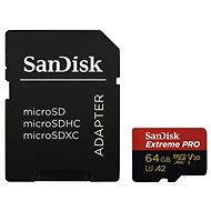 SanDisk MicroSDXC 64GB Extreme Pro A2 UHS-I (V30) U3 + SD-Adapter - Speicherkarte