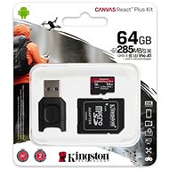 Kingston Canvas React MicroSDXC 64 GB + SD-Adapter und Kartenleser - Speicherkarte
