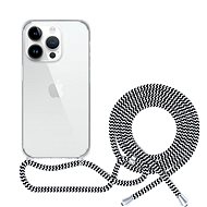 Epico Transparentes Cover mit Lanyard für iPhone 14 - schwarz-weiß - Handyhülle
