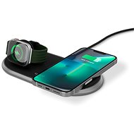 Kabelloses Ladegerät Epico Wireless Metal Charger für Apple Watch und iPhone mit Adapter - schwarz