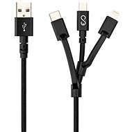 Datenkabel Epico 3in1 Braided Cable 1,2 m - schwarz