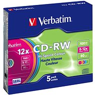 Verbatim CD-RW 8x COLOURS SLIM 5 Stück in einer Box