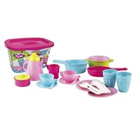 Androni Kaffee- und Küchenset mit Aufbewahrungsbox - 26 Teile - Geschirr für Kinderküchen