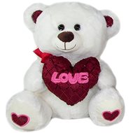 Teddybär mit Herz Love - 30 cm - weiß - Teddybär