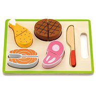 Holzschneiden - Fleisch - Kinderküchen-Lebensmittel