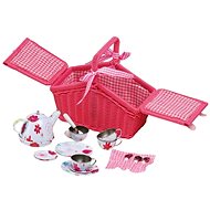 Small Foot Picknick-Korb Rosa mit Geschirr - Geschirr für Kinderküchen