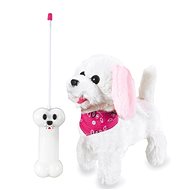 Jamara Plüschhund, weiss-rosa mit Fernbedienung - Interaktives Spielzeug