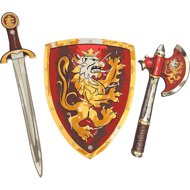 Liontouch Ritterset - rot - Schwert, Schild, Axt - Schwert