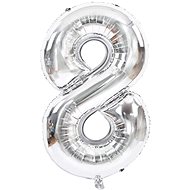 Atomia Folienballon Geburtstag Nummer 8, Silber 46 cm - Ballons