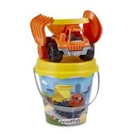 Ecoiffier Sandspielzeug Eimer mit LKW und Zubehör - 17 cm - Sandspielzeug-Set