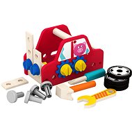 Schraubendreher-Set aus Holz mit Werkzeugkasten in Autoform - Kinderwerkzeug