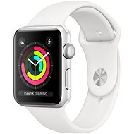 Smartwatch Apple Watch Series 3 42mm GPS Aluminium­gehäuse, Silber, mit Sportarmband, Weiß