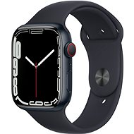 Smartwatch Apple Watch Series 7 45mm Cellular Mitternachtsgrau Aluminium mit Mitternachtsgrauem Sport-Armband