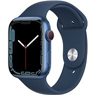 Smartwatch Apple Watch Series 7 45mm Cellular Blau Aluminium mit Blauem Sport-Armband