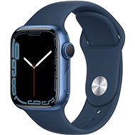 Apple Watch Series 7 41mm Blau Aluminium mit Tiefseeblauem Sport-Armband - Smartwatch