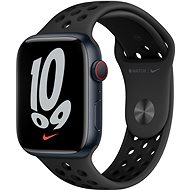 Apple Watch Nike Series 7 45mm Cellular Mitternachtsgrau Aluminium mit Anthrazitfarbenem/Schwarzem Sport-Armband - Smartwatch