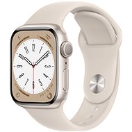Smartwatch Apple Watch Series 8 41mm Aluminiumgehäuse Polarstern mit weißem Sportarmband