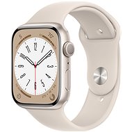 Smartwatch Apple Watch Series 8 45mm Aluminiumgehäuse Polarstern mit weißem Sportarmband