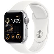 Apple Watch SE (2022) 40mm Aluminiumgehäuse Silber mit Sportarmband Weiß - Smartwatch