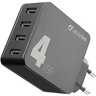 Cellularline Multipower 4 mit Smartphone Detect-Technologie 4 x USB-Anschluss 42W schwarz - Netzladegerät