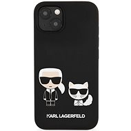Karl Lagerfeld and Choupette Liquid Silicone für Apple iPhone 13 Schwarz - Handyhülle