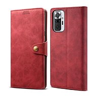 Lenuo Leather für Xiaomi Redmi Note 10 Pro, rot - Handyhülle