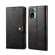 Lenuo Leather für Xiaomi Redmi Note 10, schwarz - Handyhülle
