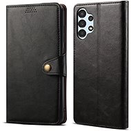 Lenuo Leather Flip-Hülle für Samsung Galaxy A13, schwarz - Handyhülle
