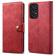 Lenuo Leather Flip-Hülle für Samsung Galaxy A53 5G, rot - Handyhülle