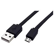 ROLINE USB 2.0 - USB A(M) -> micro USB B(M), 1m, flach, schwarz - Datenkabel
