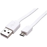 Datenkabel ROLINE USB 2.0 - USB A(M) -> micro USB B(M), 1m, flach, weiss