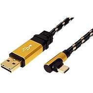 Roline GOLD USB 2.0-Kabel, doppelseitiges USB A (M) - USB C (M) abgewinkelt (90 °), 0,8 m - Datenkabel