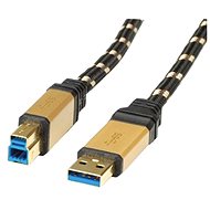 ROLINE Gold USB 3.0 SuperSpeed USB 3.0 A(M) -> USB 3.0 B(M), 3m - schwarz/gold - Datenkabel
