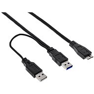 OEM USB SuperSpeed 5Gbps Y-Kabel 2x USB 3.0 A(M) - microUSB 3.0 B(M), 1,5m, schwarz - Datenkabel