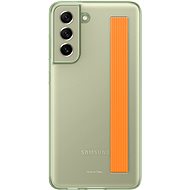 Samsung Galaxy S21 FE 5G Halbtransparentes Backcover mit Schlaufe olivgrün - Handyhülle