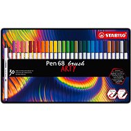 STABILO Pen 68 Pinsel mit flexibler Pinselspitze - Blechschachtel mit 30 Farben