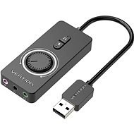 Vention USB 2.0 External Stereo Sound Adapter with Volume Control 1M Black ABS Type - Externe Soundkarte