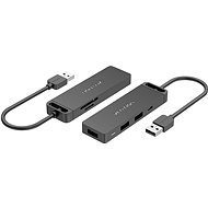 Vention USB 2.0 to 3x USB / TF / SD / Micro USB-B HUB 0.15M Black ABS Type - USB Hub