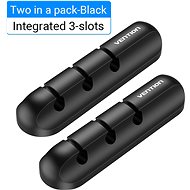 Kabel-Organizer Vention 3 Ports Desktop Cable Manager Black - 2 Stück Packung - Organizér kabelů