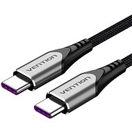 Vention Type-C (USB-C) 2.0 (M) to USB-C (M) 100W / 5A Cable 1.5M Gray Aluminum Alloy Type