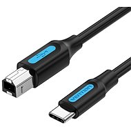 Vention USB-C 2.0 to USB-B Printer 2A Cable 1.5M Black - Datenkabel