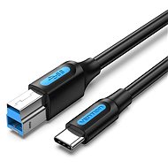 Vention USB-C 3.0 to USB-B Printer 2A Cable 0.25M Black - Datenkabel