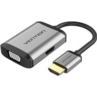 Adapter Vention HDMI to HDMI + VGA Converter 0.15m Gray Metal Type