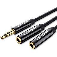 Adapter Vention 3.5mm Male to 2x 3.5mm Female Stereo Splitter Cable 0.3m Black ABS Type - Redukce