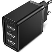 Vention 3-port USB Wall Charger (12W/12W/12W) Black - Netzladegerät
