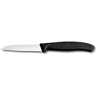 Victorinox Gemüsemesser mit abgerundeter Spitze und geriffelter Klinge - 8 cm - schwarz - Küchenmesser